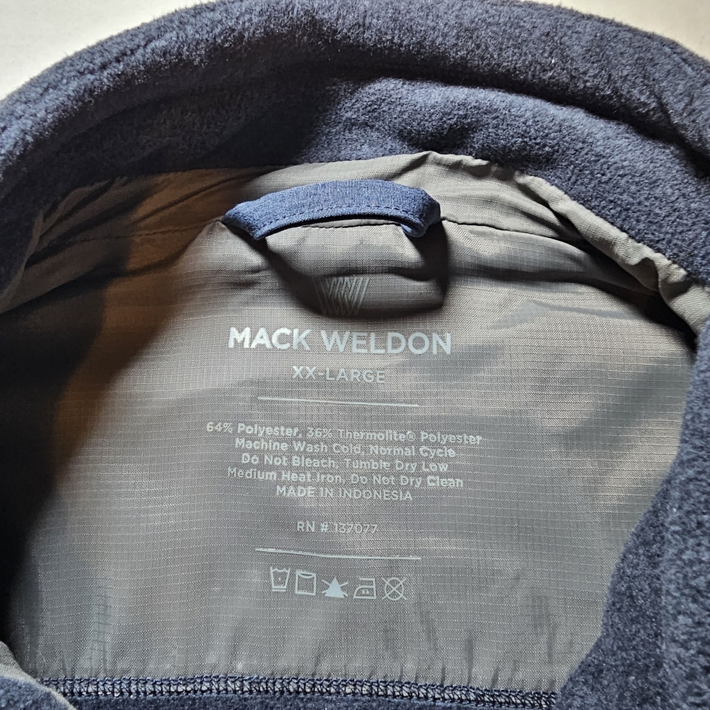 Mack Weldon Men's XXL Thermalite Fleece Vest Gray Zip Up Pockets - Picture 4 of 6